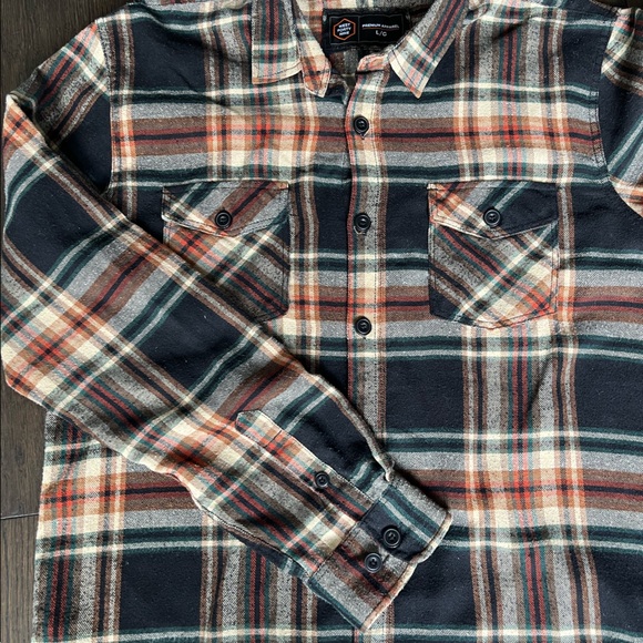West Forty Nine button up collared long sleeve plaid flannel shirt, size large - Picture 1 of 4